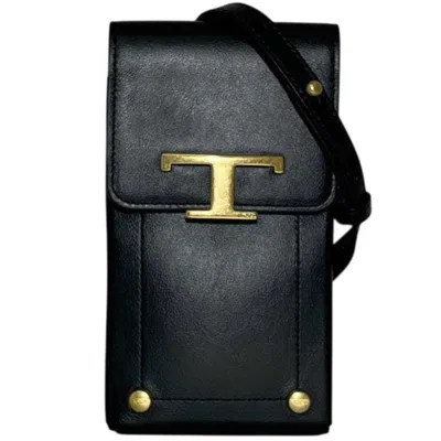 Pre-owned Tod's Black Leather Pochette Shoulder Bag ()
