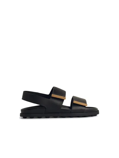 TOD'S TOD'S BLACK LEATHER SANDALS
