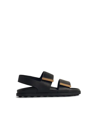 TOD'S TOD'S BLACK LEATHER SANDALS