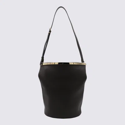 Tod's Black Leather Satchel In Palissandro