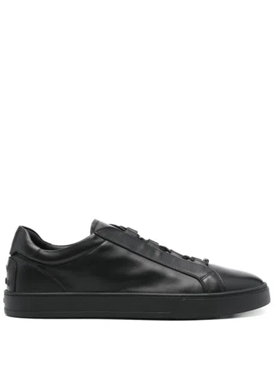 Tod's Leather Cassetta Trainers In Blue