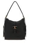Tod's T Timeless Leather Shoulder Bag In Black