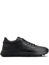 Tod's Minimalist Black Leather Trainers With Rubber Sole In Black