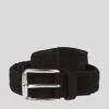 Tod's Black Leather Woven Buble Belt In Animal Print