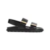 Tod's Black Rubber Sandals With Metallic Accents In Black