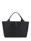 Tod's Black Shopper With Two Top Handles And Metal Bar With Logo In Leather Woman In Black