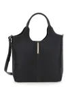 Tod's Black Shoulder Bag With Metal Bar With Logo In Leather Woman In Multicolor
