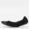 Tod's Black Suede And Leather Buckle Detail Scrunch Ballet Flats In Black