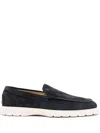 Tod's Mens Tods Ibrido Almond-toe Suede Loafers In Black