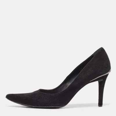 Tod's Black Suede Pointed Toe Pumps In Multi