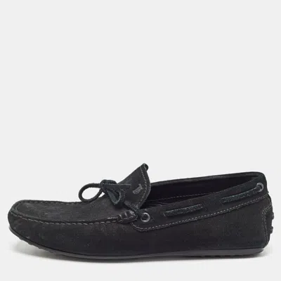 Tod's Black Suede Slip On Loafers