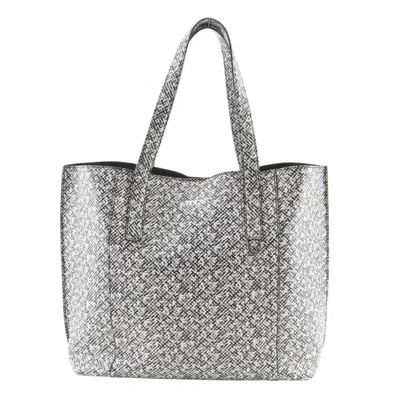 Pre-owned Tod's Black White Pvc Leather Tote Bag () In Black, White