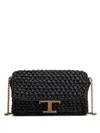 Tod's Black Woven Texture Shoulder Bag