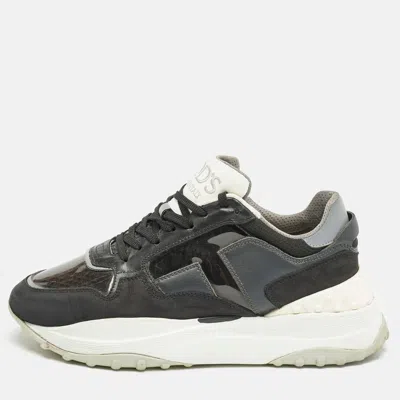 Tod's Chunky Leather Sneakers In Black