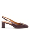 Tod's Chunky Heel Buckle Square Toe Pumps In Brown