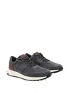 Tod's Blue Calf Leather Sneakers In Gray