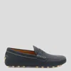 Tod's Blue Leather Loafers In Blue