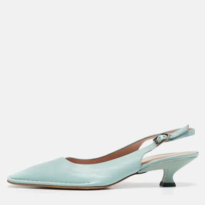 Tod's Blue Leather Slingback Pumps