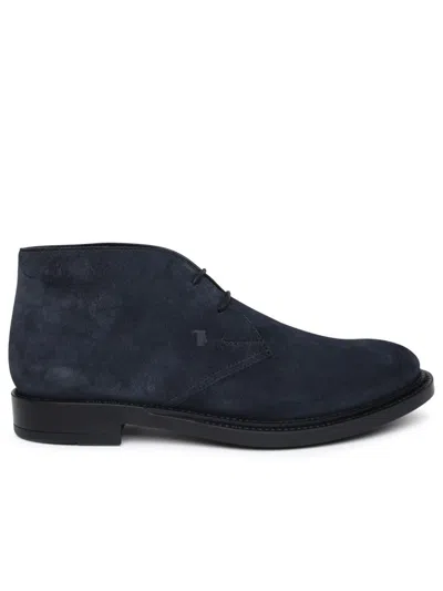 TOD'S TOD'S BLUE SUEDE BOOTS