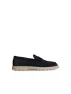 Tod's Blue Suede Loafers Men In Blue