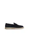 Tod's Blue Suede Loafers Men In Blue