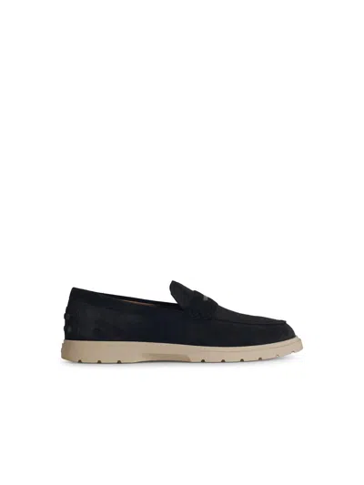 Tod's Blue Suede Loafers Men