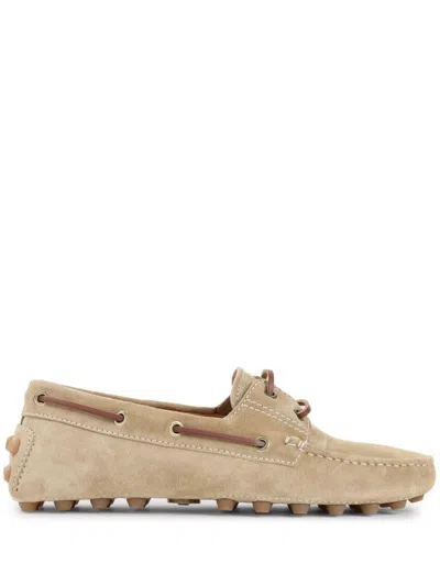 TOD'S TOD'S BOAT GOMMINO BUBBLE SUEDE LOAFERS SHOES