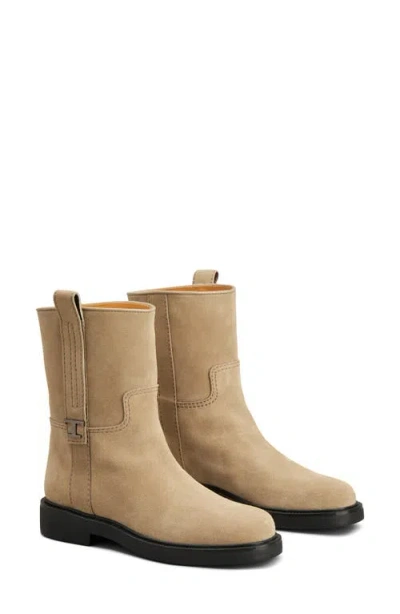 Tod's Sand Suede Ankle Boots In Beige