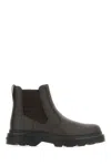 Tod's Chunky Sole Leather Ankle Boots With Elastic Panels