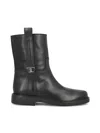 Tod's Refined Black Leather Ankle Boots With Block Heel In Black