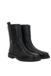 Tod's Refined Black Leather Ankle Boots With Block Heel In Black