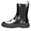 Tod's Leather Boot In Nero Scuri