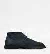 Tod's Men's Lace Up Desert Boots In Blue