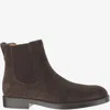 Tod's Round Toe Suede Chelsea Boots With Elastic Side Panels In Brown