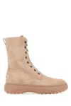 Tod's Powder Pink Suede W. G. Ankle Boots In Pink