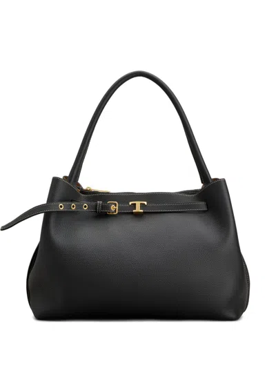 Tod's Borsa A Mano T Signature In Pelle Piccola In Purple