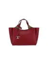 Tod's Borsa Mini Logo In Textured Bordeaux Leather