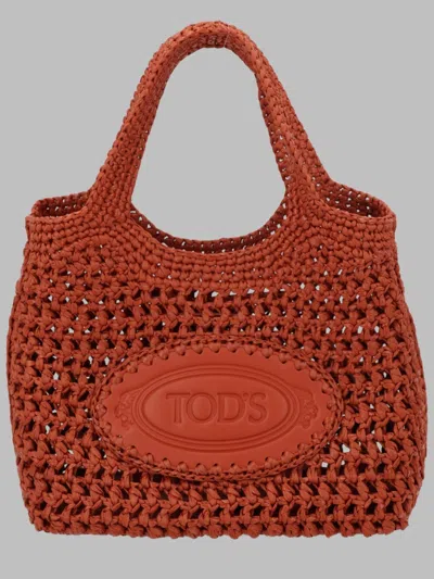 Tod's Borsa Shopping Mini Con Logo In Brown
