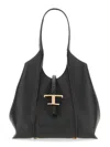 Tod's Black Tote Bag With T Timeless Charm In Leather Woman In Black