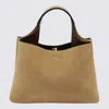 Tod's Cream Leather Top Handle Bag In Brown