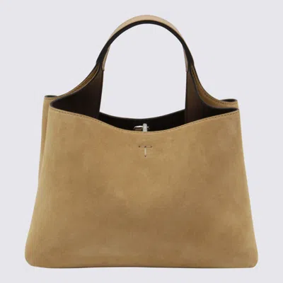 TOD'S TOD'S BEIGE SUEDE TOP HANDLE BAG
