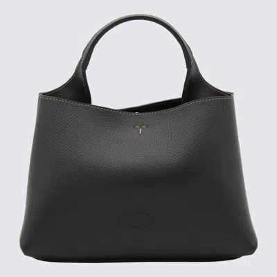 TOD'S TOD'S BLACK LEATHER TOP HANDLE BAG
