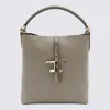 Tod's T-buckle Leather Shoulder Bag In Gray