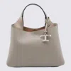 Tod's Leather Textured Tote Bag With Detachable Strap In Gray