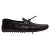 Tod's Bow Brushed Slip-on Moccasins In Burgundy Leather In Black