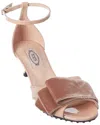 Tod's Bow Ribbon Detail Patent & Velvet Sandal In Pink