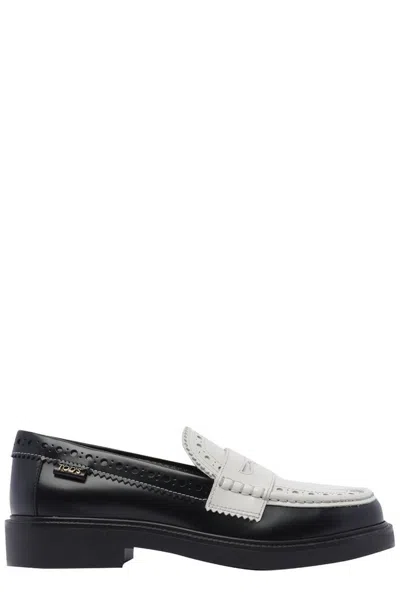 Tod's Leather Loafers In Black