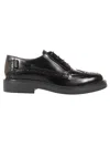 Tod's Brogue Detail Leather Shoes With Sturdy Sole In Black
