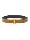Tod's Leather Belt Adjustable Gold-tone Buckle In Green