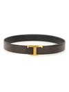 Tod's Adjustable Smooth Finish Gold-tone Buckle Belt In Black